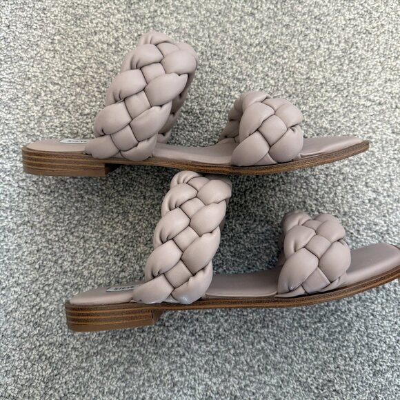 Steve Madden Hillary Braided Flat Sandals, Purplish-Taupe, Size 8.5 - Picture 2 of 2